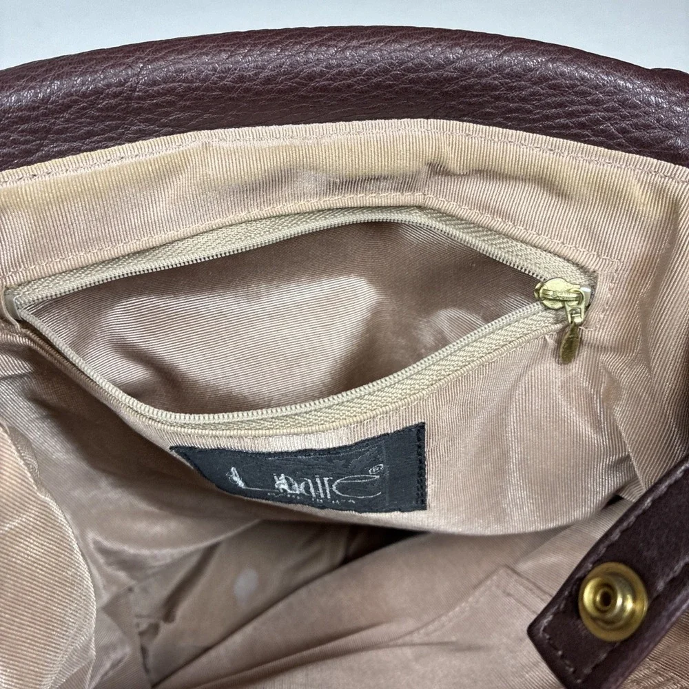 Vintage Libaire Pebbled Brown Leather Backpack Adjsutable Flap Y2K Soft 10x14